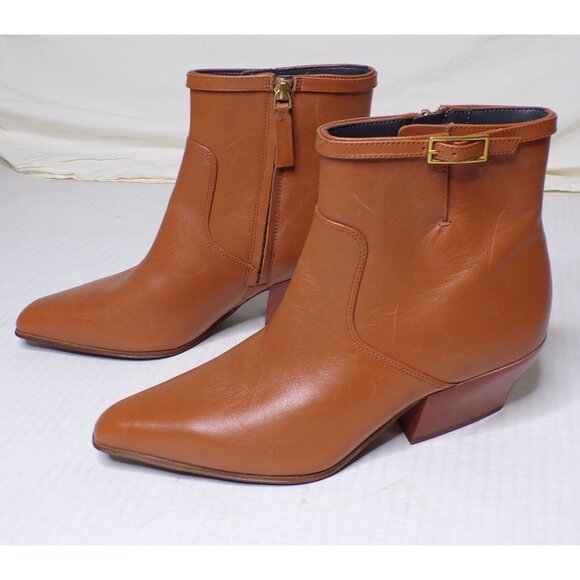 🆕FRANCO SARTO Amber Western Inspired Zip Bootie Ankle Boot 8 Brown - Picture 10 of 16